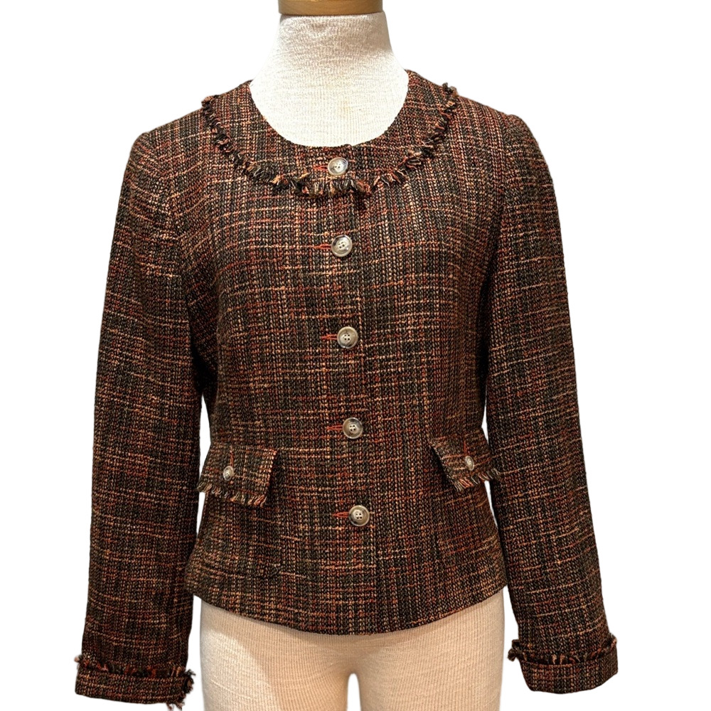 Sundance sz 8 tweed button front blazer/jacket